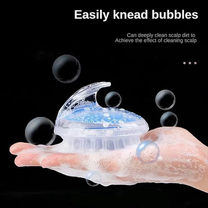 Hair Scalp Massager Shampoo Brush Head Massage Soft Silicone Bristles And Remove Dandruff Growth Deep Cleaning (Pack of 1)� - GlowNest