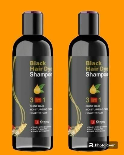 Unisex Instant Black Herbal Hair Dye Shampoo for Grey Hair Coverage 3 in 1(100ml) - GlowNest