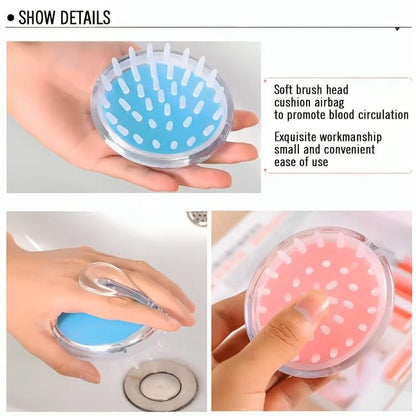 Hair Scalp Massager Shampoo Brush Head Massage Soft Silicone Bristles And Remove Dandruff Growth Deep Cleaning (Pack of 1)� - GlowNest