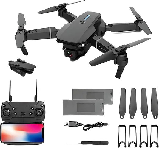 E88 Foldable Quadcopter | WiFi 480P FPV Dual Camera | Position Locking Drone - GlowNest