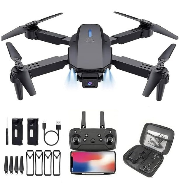 Drone with 4k Camera Foldable 1080P HD Drone with FPV Live Video, Smart Gestures Selfie, Altitude Hold, One Key Take Off/Landing, 3D Flips for Kids and Adults - GlowNest