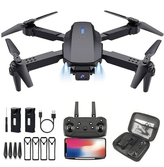 Drone with 4k Camera Foldable 1080P HD Drone with FPV Live Video, Smart Gestures Selfie, Altitude Hold, One Key Take Off/Landing, 3D Flips for Kids and Adults - GlowNest